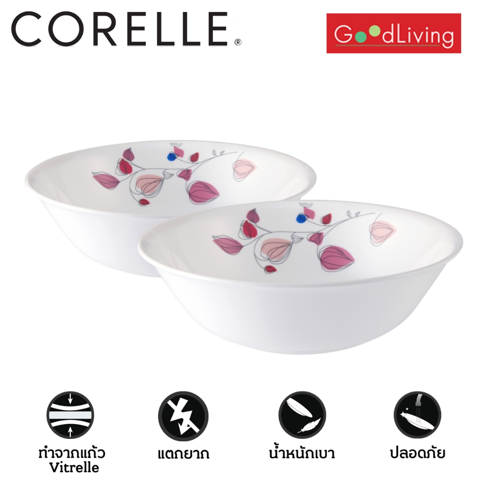 Corelle Pink Breeze ชามขนมหวาน 290 มล. ขนาด 5.4 นิ้ว (13.5 ซม.)จำนวน 2 ชิ้น / C-03-410-PKB-2
