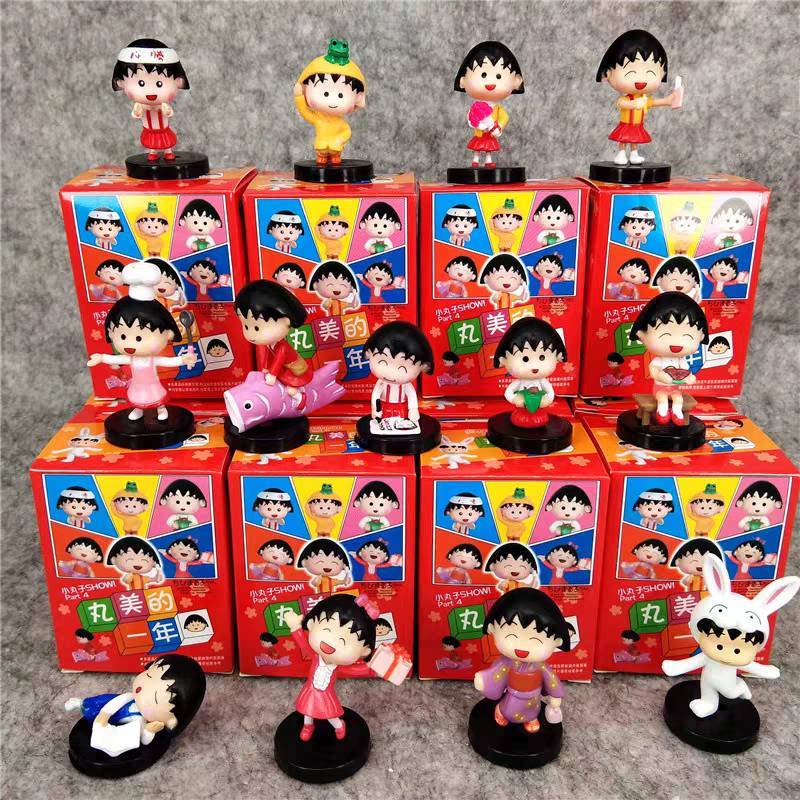 กล่องสุ่ม โมเดลหนูน้อยจอมซ่า มารุโกะจัง การ์ตูนอะนิเมะ Chibi Maruko-Chan คละแบบ คละตัว