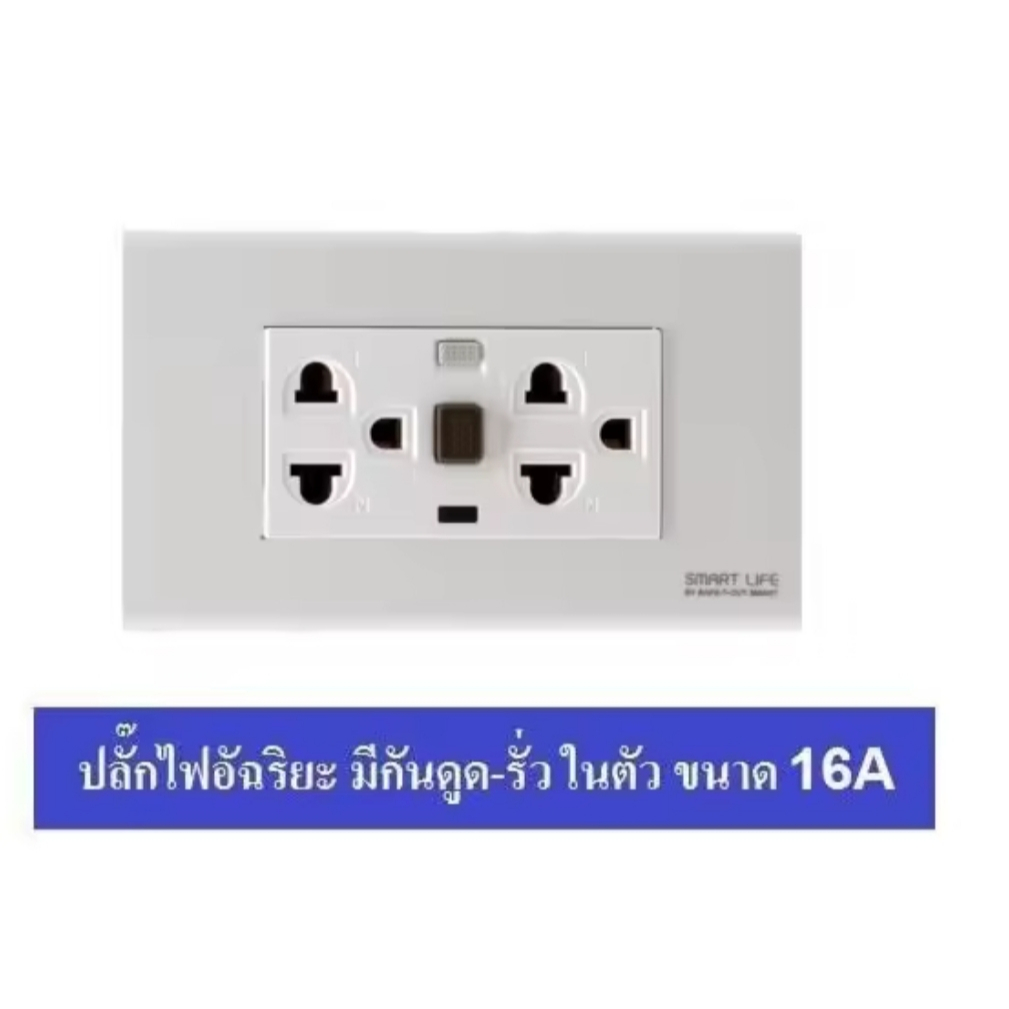 Safe-T-CUT ปลั๊กกราวด์ เต้ารับ แบบมีกันดูดในตัว เพื่อคนที่คุณรัก รุ่น WD933