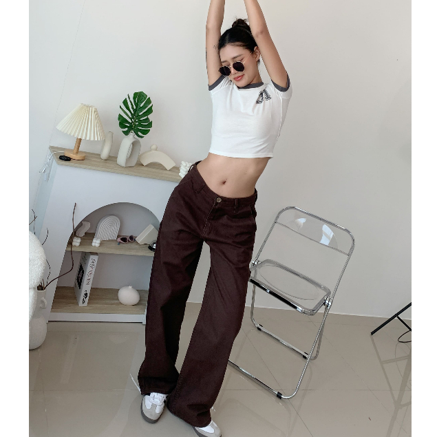 ยีนส์ Nammon Jeans NM27 กางเกงยีนส์คาร์โก้ สีโกโก้ - ผ้าไม่ยืด