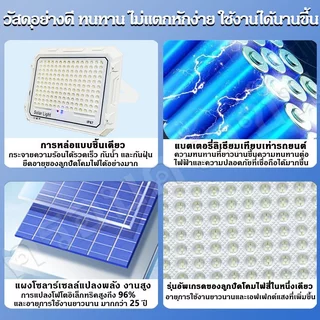 ไฟโซล่าเซลล์ 150000W ซื้อ 1 แถม 1 Solar Light กันน้ำ กันฟ้าผ่า แสงสีขาว สว่างอัตโนมัติเมื่อฟ้ามืด จับเวลาระยะไกล