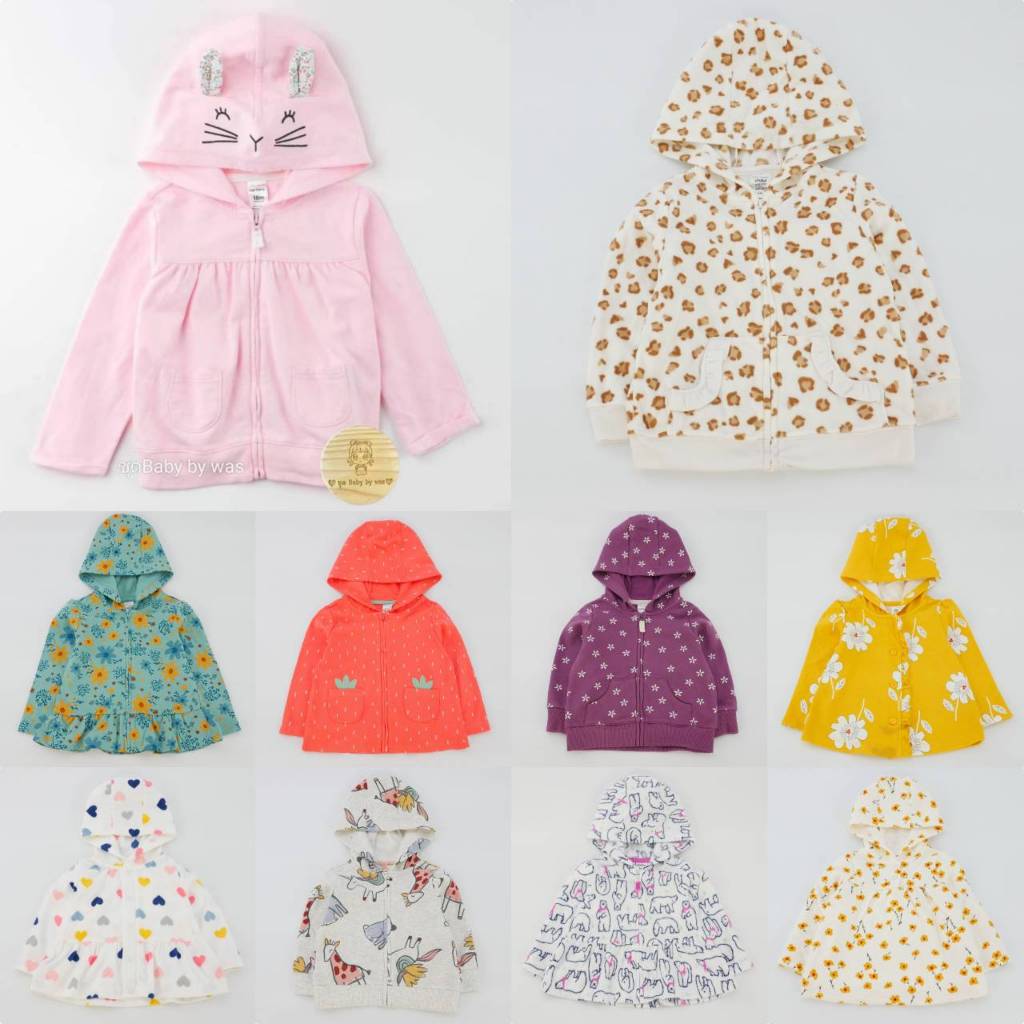Carter'sเสื้อกันหนาวเด็กผู้หญิง 12/18/24m และแบรนด์อื่นๆ เสื้้อคลุมแขนยาว มีฮู้ด