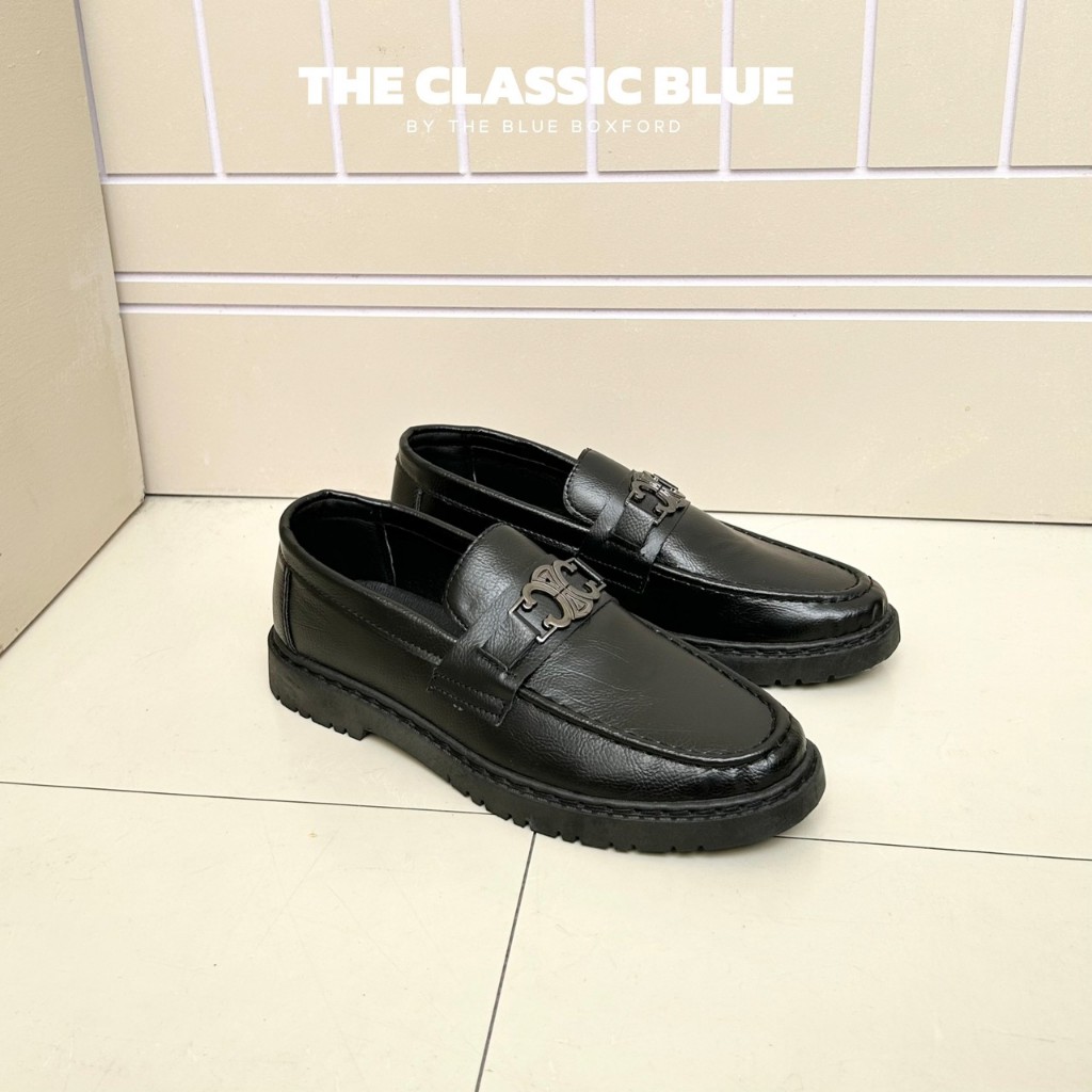 (สั่งผ่าน shopee video ลด30%) Classic blue - Cairo Loafer shoes รองเท้าหนังโลฟเฟอร์