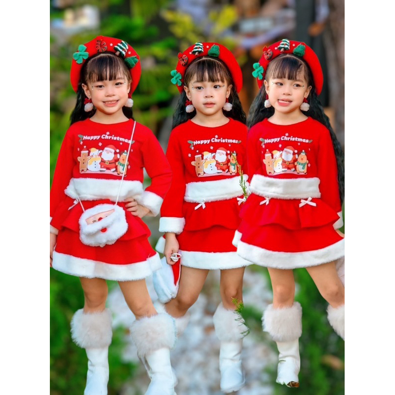รหัสmam ชุดคริสต์มาสเด็กผู้หญิงมีไซS-3xl
