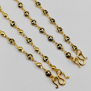 สร้อยคอนะโมเม็ดเต็ม ขนาดเม็ด ลงยาดำ หัวนะโม งานนะโม  สร้อยทอ…