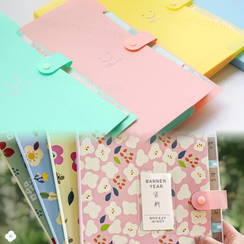 กระเป๋าแฟ้ม แฟ้มเอกสาร ขนาด A4 ใส่แฟ้มได้ 5 ช่อง วัสดุ PP อุปกรณ์การเรียน นักเรียน สินค้าสวยงาม