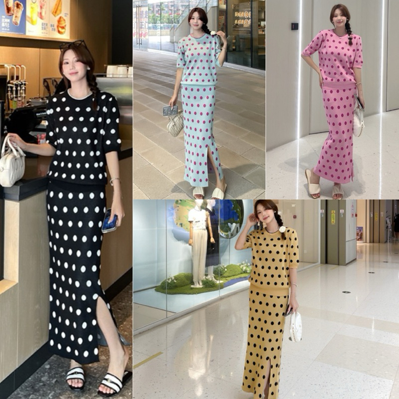 BUBPA (พร้อมส่ง) ชุดเซ็ตไหมพรม เสื้อ+กระโปรง No.508