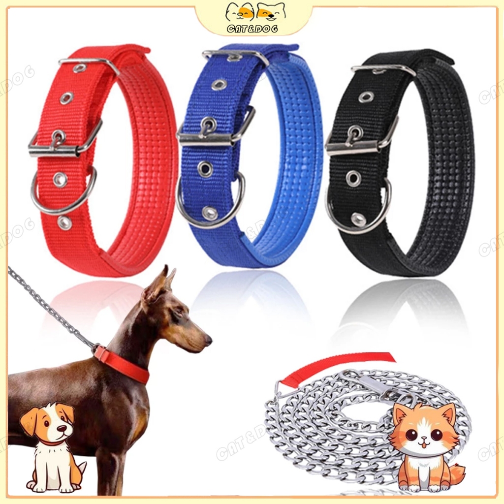 【CAT&DOG】ปลอกคอสัตว์เลี้ยง สายรัดบุด้วยโพลีโพรพีลีน มี 4 ขนาด 4 สีให้เลือก สามารถปรับขนาดได้ตามความเหมาะสม