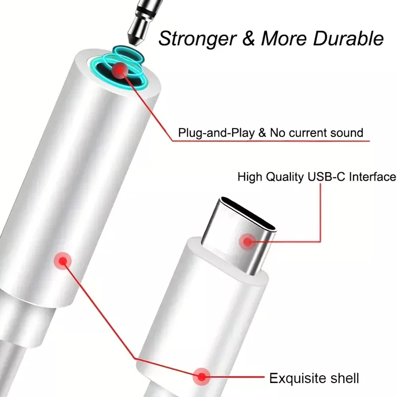 ตัวแปลงการชาร์จ สายแปรงหูฟังหางหนู usb-c to 3.5mm audio jack สายแปลงหูฟังจาก Type c เป็น 3.5