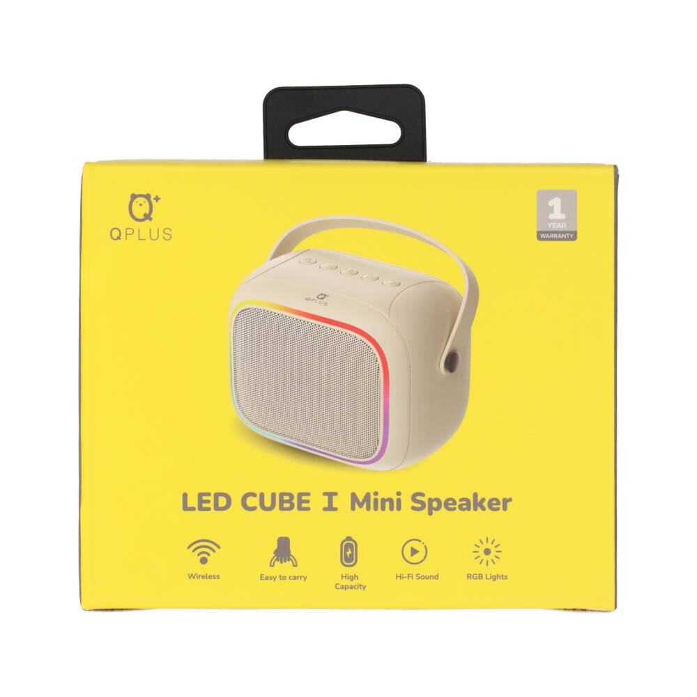 ลำโพง QPLUS LED mini Cube I Cream by Banana IT
