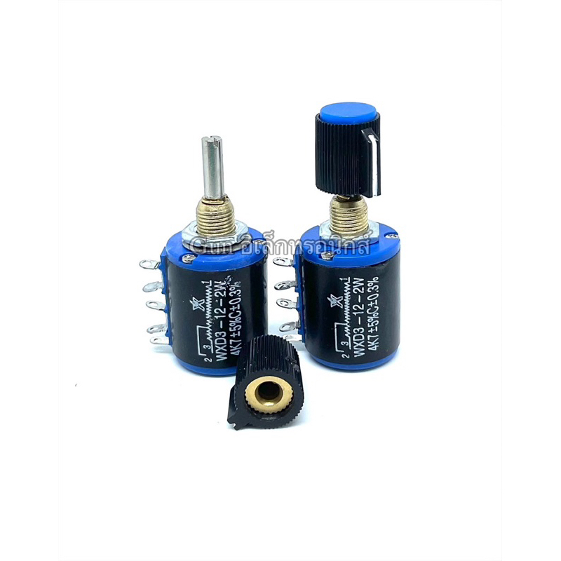โพเทนชิโอมิเตอร์. WXD3-12 1W   1K  2.2K 3.3K 4.7K  10K. 47K VR วอลลุ่มปรับ10รอบ ปรับละเอียด แกน4mm