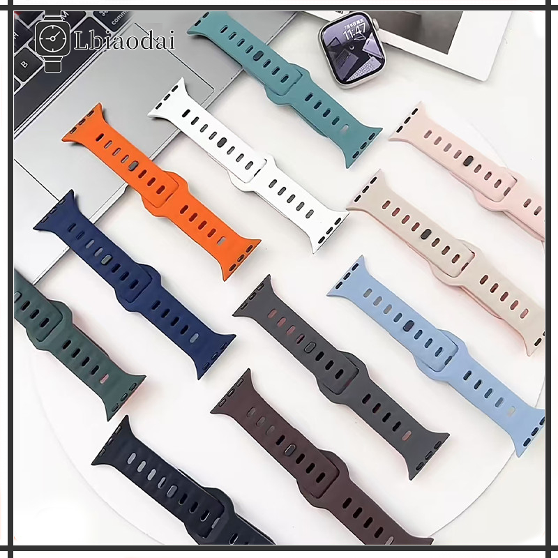 ซิลิโคนสายกีฬา IWatch Ultra/SE 3 2/Ultra 49mm 46mm 41mm Series 11 10 9 8 7 6 5 4 3 2 1 Iwatch 44mm 40mm 42mm 38mm