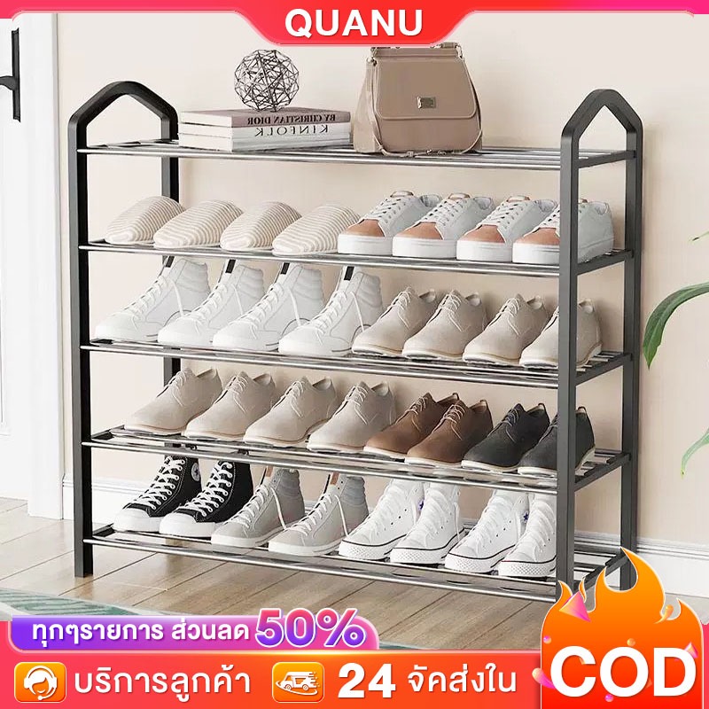 ชั้นวางรองเท้าDIY ที่เก็บรองเท้า แบบ3/4/5 ชั้นวางได้25คู่ ชั้นวางรองเท้าสแตนเลส โครงสร้างแข็งแรง ประกอบง่าย พร้อมส่ง