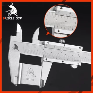 MUSCLE COW คีมวัดแบบเวอร์เนียร์ สแตนเลส 6นิ้ว 8นิ้ว (ความละเอียด 0.05 มม. 1/128 นิ้ว)