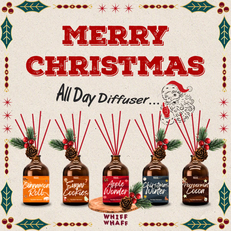 Whiffwhaff Christmas All Day Diffuser ก้านไม้หอมกระจายกลิ่นปรับอากาศ กลิ่นคริสมาสต์ Best Moment Edition ของขวัญ ปีใหม่