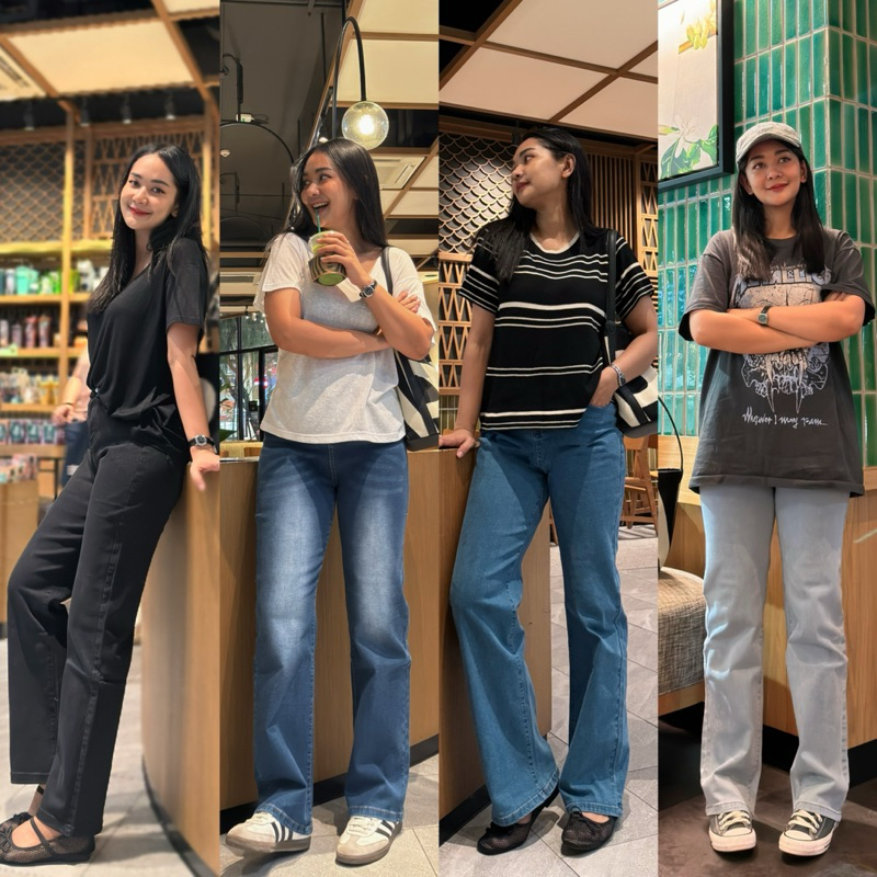 ยีนส์ WANWI รหัสW44 กางเกงยีนส์ทรงกระบอกกลาง