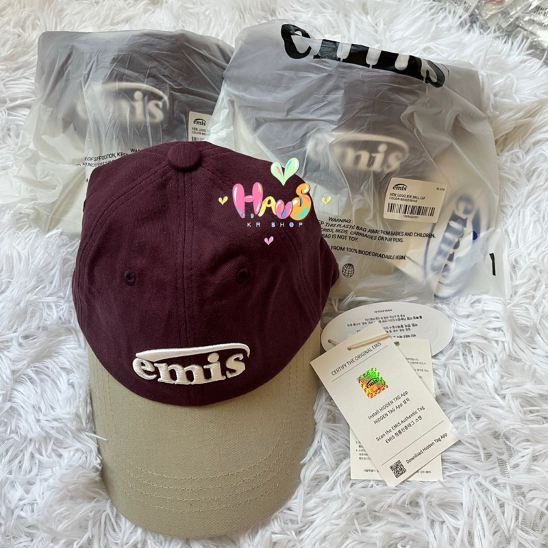 [พร้อมส่ง/แท้] EMIS mix logo ball cap /wappen ball capหมวกรุ่นทูโทน