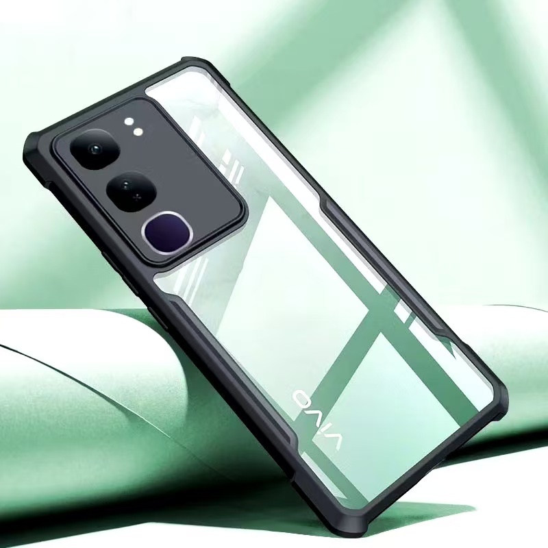 Vivo Y300 5G/Vivo Y300 Pro/Vivo Y200 5G/Vivo Y19S(ส่งในไทย)เคสกันกระแทกขอบสีหลังใสVivo V40 Lite/Vivo