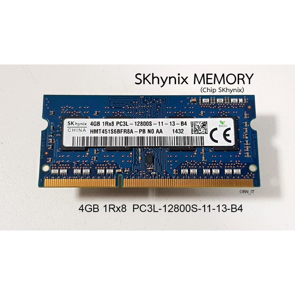 แรม Notebook 4GB 1Rx8 PC3L-12800S-11-13-B4 ยี่ห้อ SK hynix