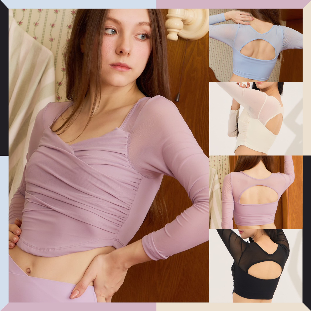 Darlyn - Nabi bra top เสื้อแขนยาวออกกำลังกาย เสื้อซีทรู ใส่ออกกำลังกาย ใส่สบาย นุ่มลื่น