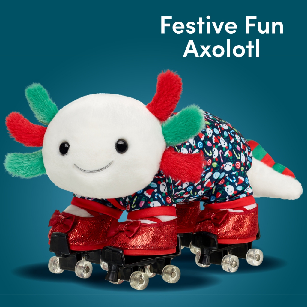 (New 🌟 พร้อมส่ง) ตุ๊กตา ซาลาเมนเดอร์ บิ้วอะแบร์ Build A Bear Fun Axolotl Christmas Plush Holiday Lim