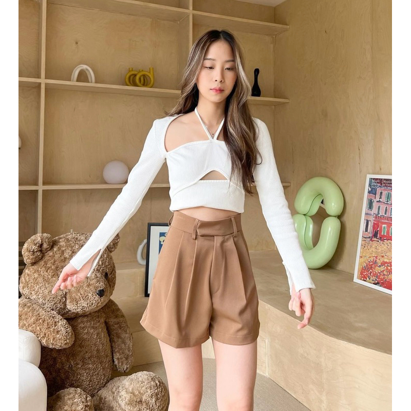 กางเกงขาสั้น สีโกโก้ (january style)