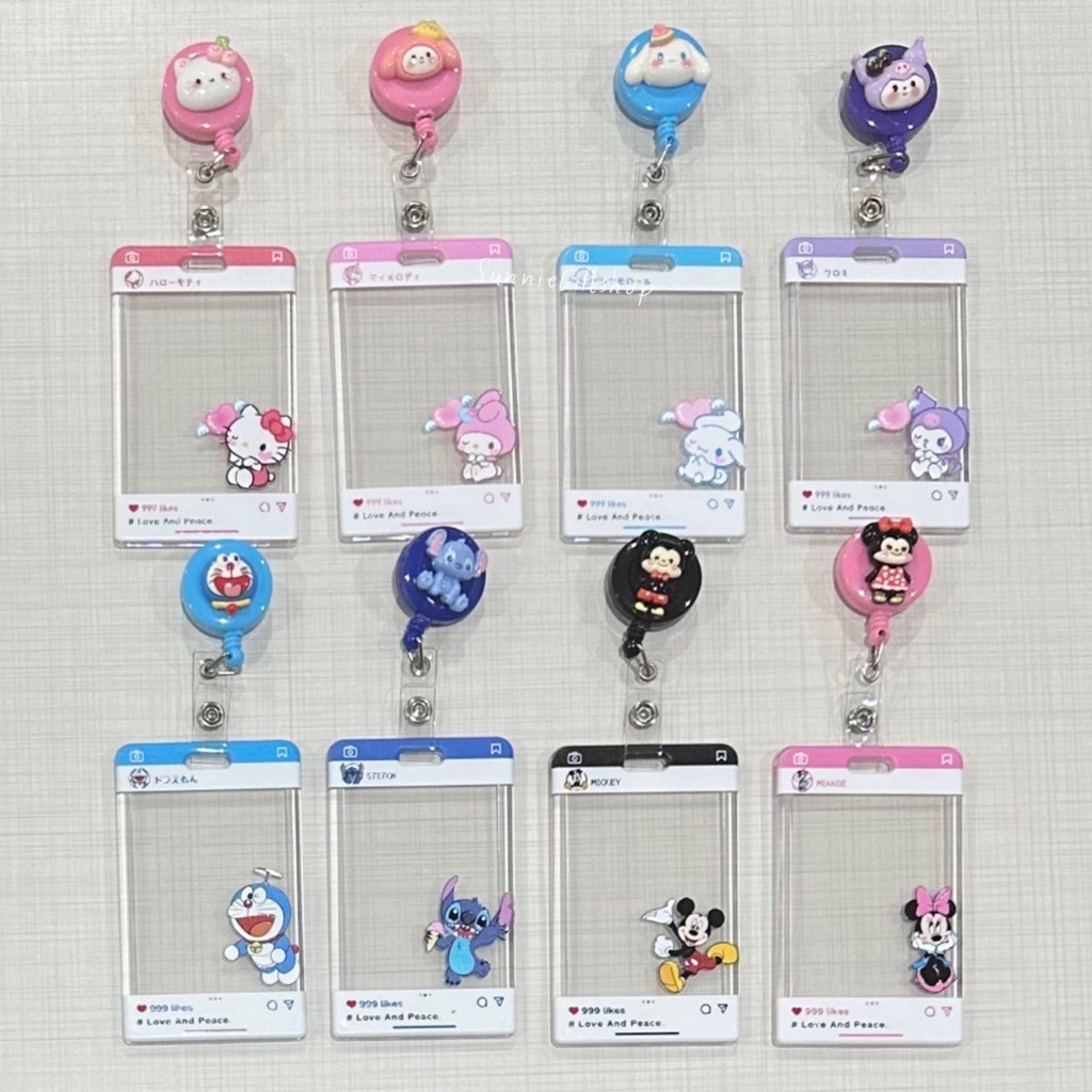 ที่ใส่บัตรพลาสติกใส ลายการ์ตูน แบบที่เสียบ พร้อมตัวโยโย่ ตัวการ์ตูน เปิดแบบสไลด์ขึ้น ลายชุดที่2