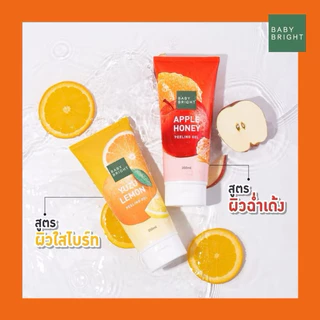 Baby Bright เจลขัดขี้ไคล 350 ml สูตร ส้มยูสุ เลมอน , แอปเปิ้ล น้ำผึ้ง เบบี้ไบร์ท ขัดผิว สครับ Peeling Gel