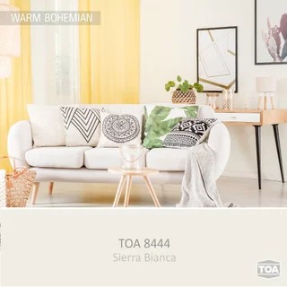 TOA 8444 Sierra Bianca ทุกรุ่น สีทาบ้าน ขนาด 3.78 ลิตร สีทาภายใน สีทาภายนอก สีไร้กลิ่น สียอดนิยม สีน้ำอะคริลิคแท้ สีน้ำ