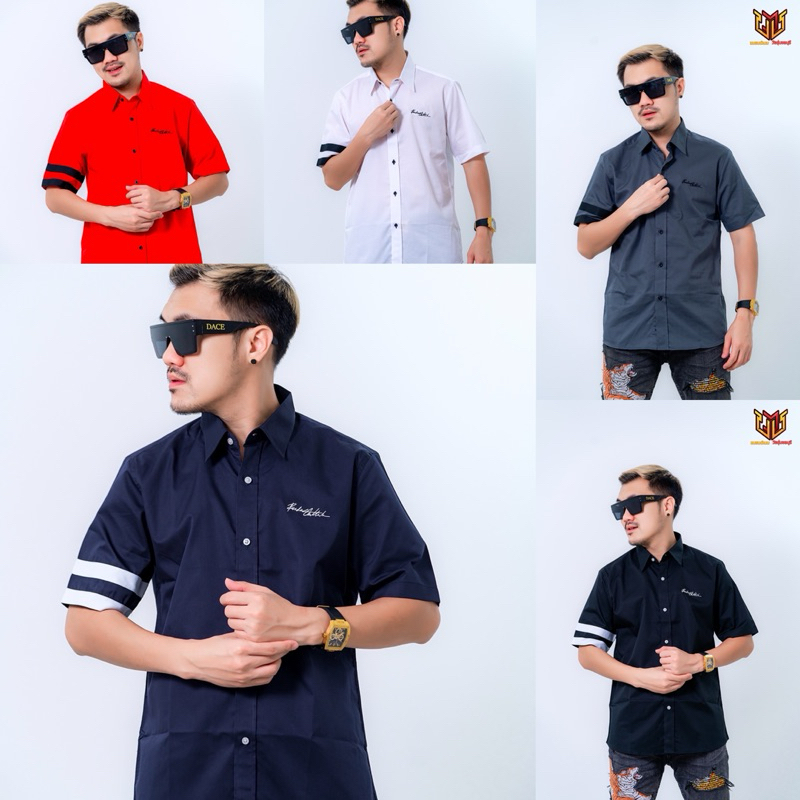 เสื้อเชิ๊ตแขนสั้น BวC V2 ตัวแถบ รุ่นขายดี