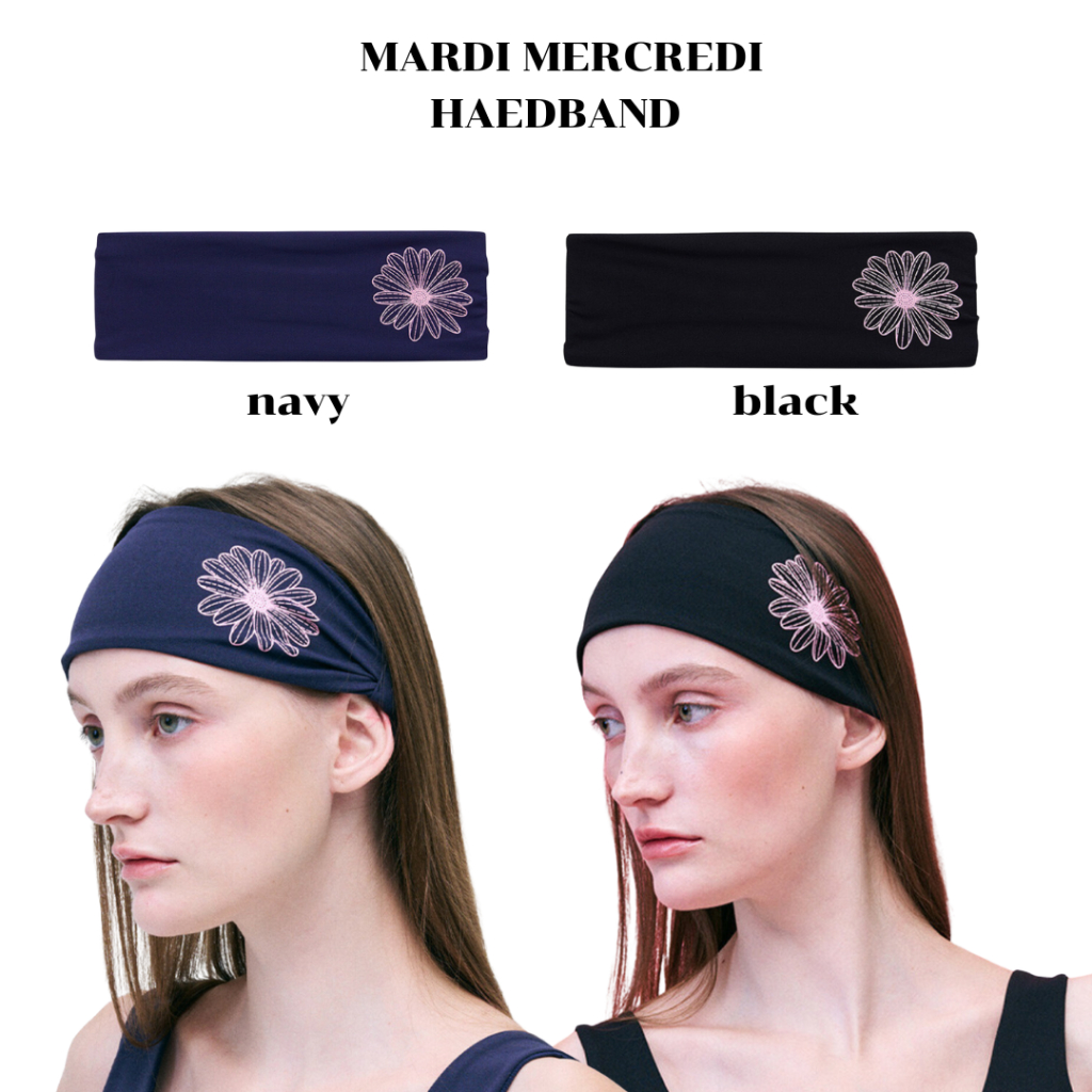 พร้อมส่ง ที่คาดผม Mardi Mercredi สีน้ำเงิน และสีดำ รุ่น BEURRE ULTIMATE COMFORT wide headband