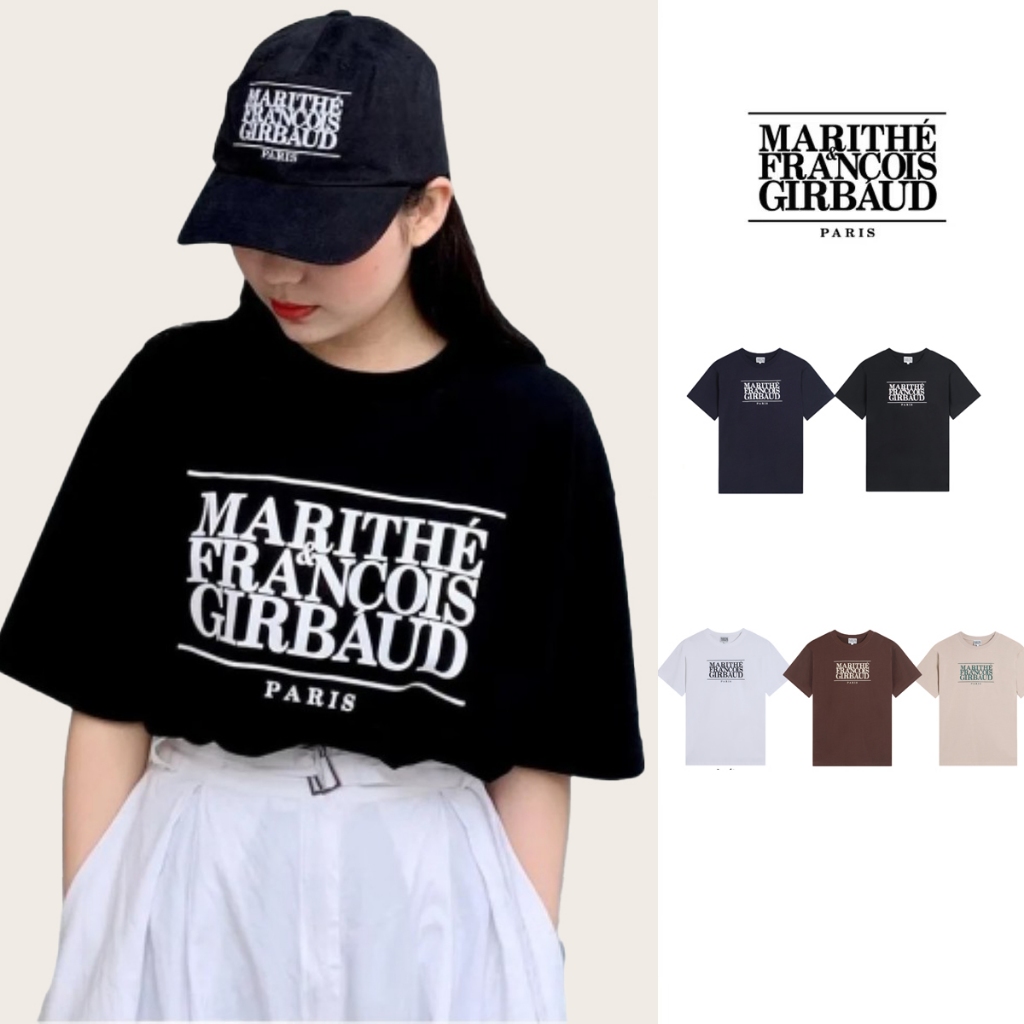 MARITHE แท้ W Classic Logo Tee T Shirt Men Women ผู้ชาย ผู้หญิง Wide oversize