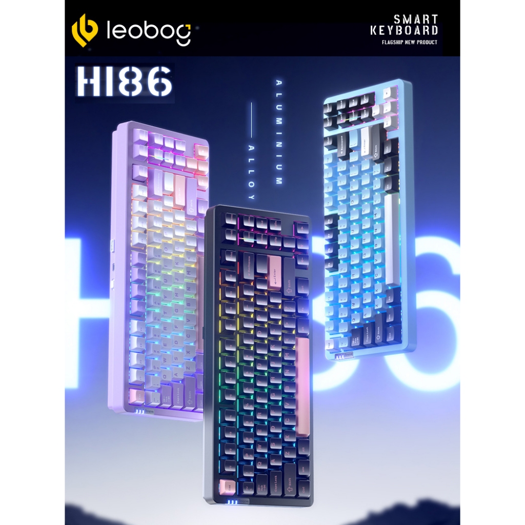 Leobog Hi86 คีย์บอร์ดเชิงกลก้อนอลูมิเนียม 75% คีย์บอร์ด 3 โหมด 2.4G/BT/มีสาย