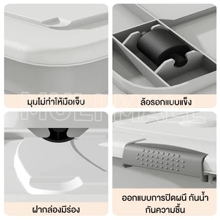 MULI [100 ลิตร สีเทา ] กล่องพลาสติก ลังพลาสติก กล่องสีเทากล่องล้อ แข็งแรงที่สุด PP 25L 60L 100L 210L 420L