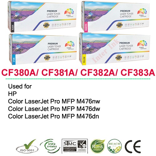 หมึกเลเซอร์ CF380A / CF381A / CF382A / CF383A (สีดำ/ สีฟ้า/ สีเหลือง/ สีแดง) Full Color