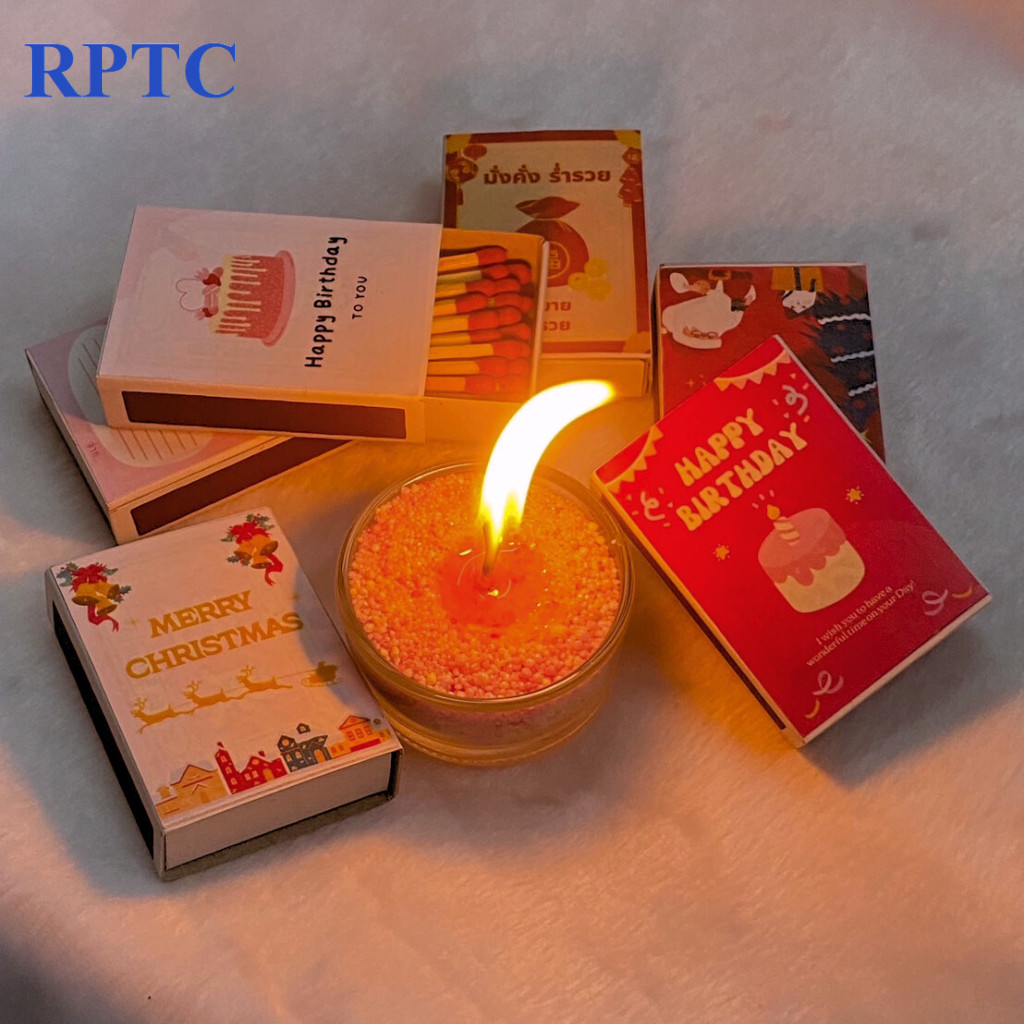 Matchsticks ไม้ขีดไฟ แบบกล่องน่ารัก (ร่ำรวย,วาเลนไทน์,คริสมาสต์,มินิมอล) สำหรับใช้จุดเทียนหอมและเพิ่มแสงสว่าง