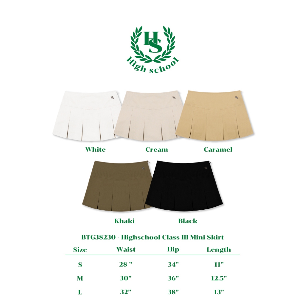 Highschool - BTG38230 กระโปรงสั้น Class lll mini skirt