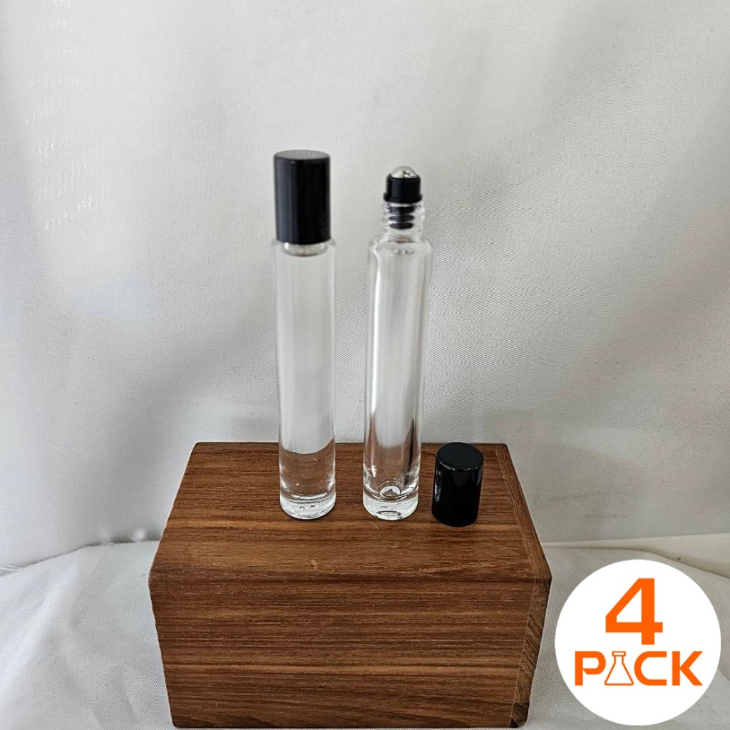 (บรรจุแพคละ12ใบ) ขวดแก้วน้ำหอม 10ml มีฝาแบบสเปรย์และฝาจุกลูกกลิ้งเหล็ก ขวดแบ่งน้ำหอมพกพา