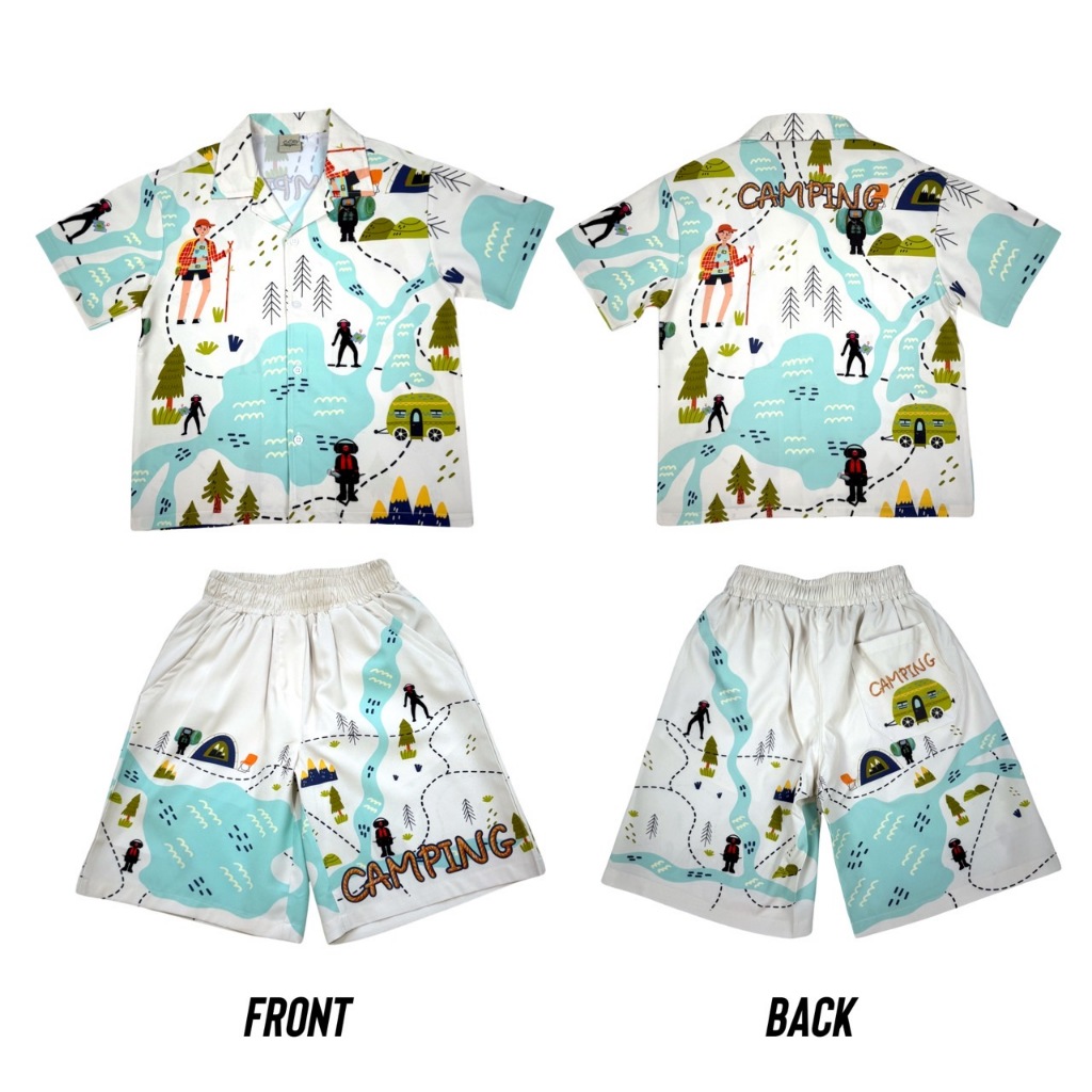 Set ชุดเชิ๊ตผ้าไหมอิตาลี เด็กผู้ชายเท่ๆ