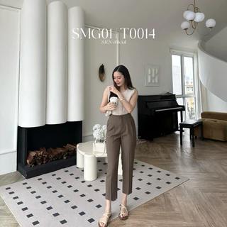 SRN-01 | กางเกงทรงกระบอกเล็ก ขอบซ่อนด้านในตัว-ซิปหน้า (S-3XL)