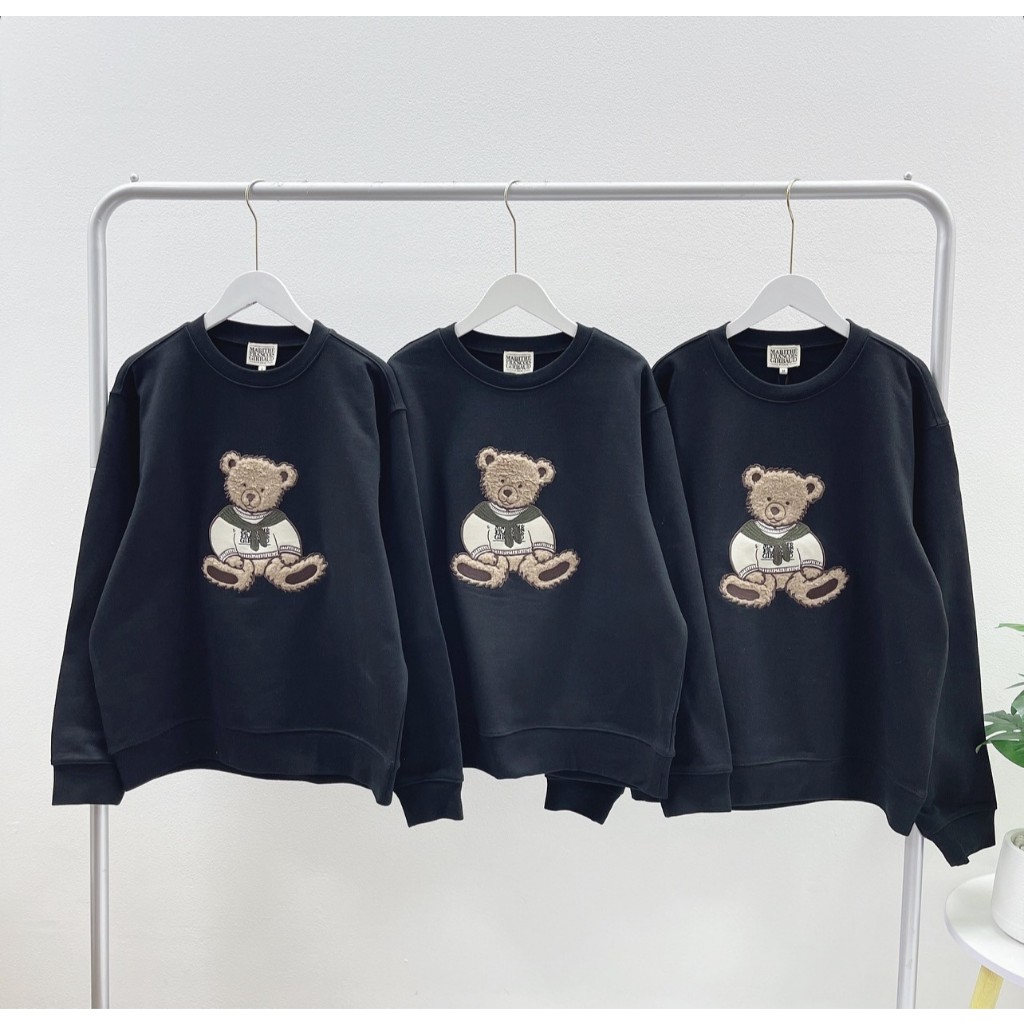 Marithe Doodle Bear Sweatshirt (Black)