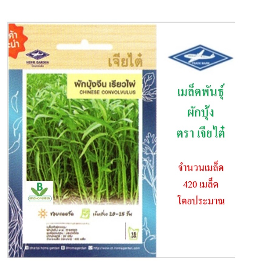 5 ฟรี 1 คละได้ เมล็ดพันธุุ์ ผักบุ้ง ตราเจียไต๋ จำนวน 420 เมล็ดโดยประาณ