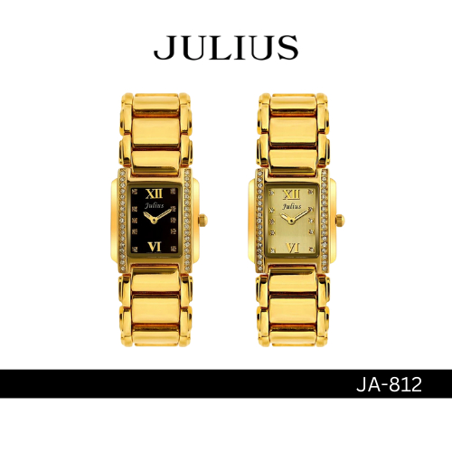 Julius JA-812 นาฬิกาข้อมือผู้หญิง สายสแตนเลสสตีล หน้าปัดสี่เหลี่ยม แบรนด์เกาหลี ของแท้ ประกัน 1 ปี