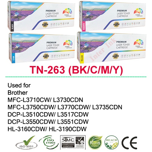 หมึกเลเซอร์ Brother TN-263 (สีดำ/ สีฟ้า/ สีเหลือง/ สีแดง) Full Color