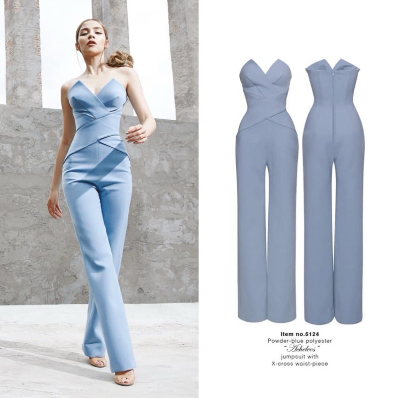 POEM BKK : 38. Jumpsuit ชุดออกงาน ราตรี สีฟ้า