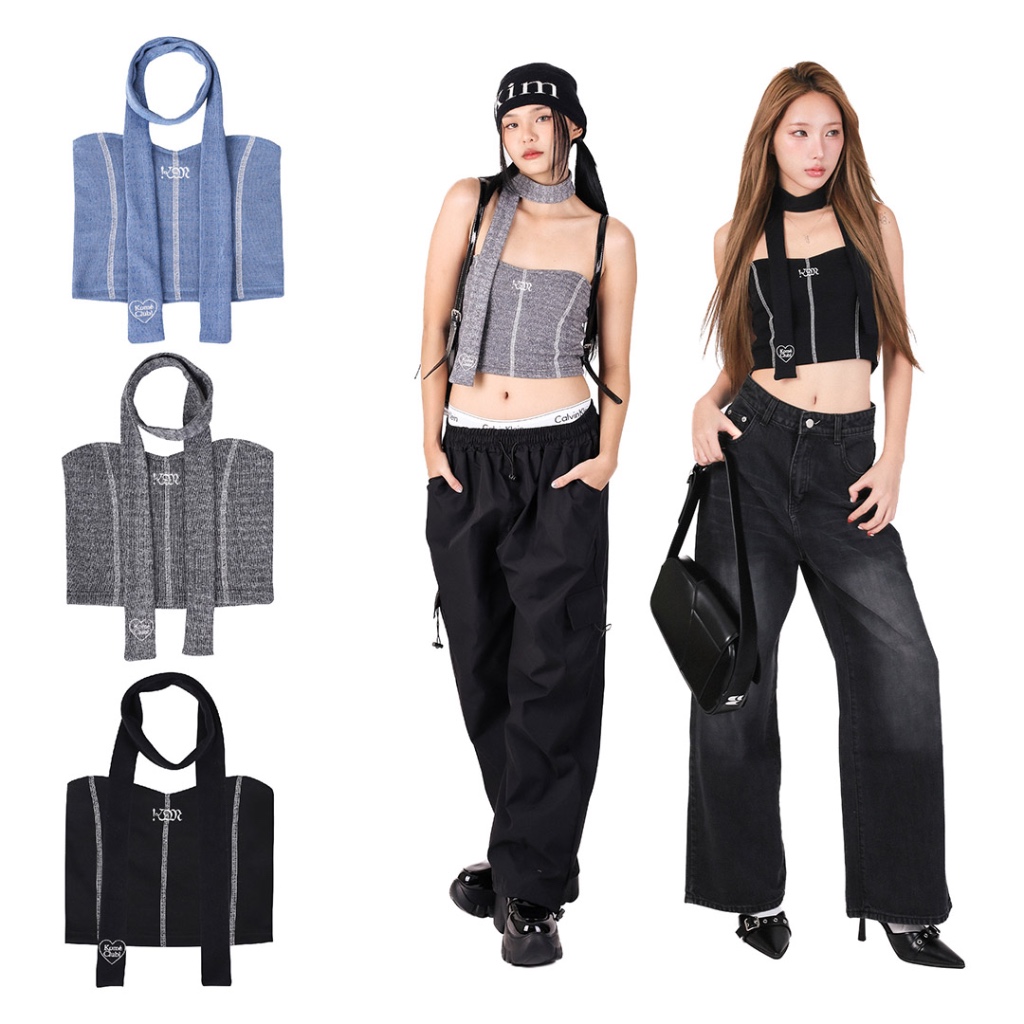 kome.offi เสื้อเกาะอก+ผ้าพันคอ รุ่น vivienne top
