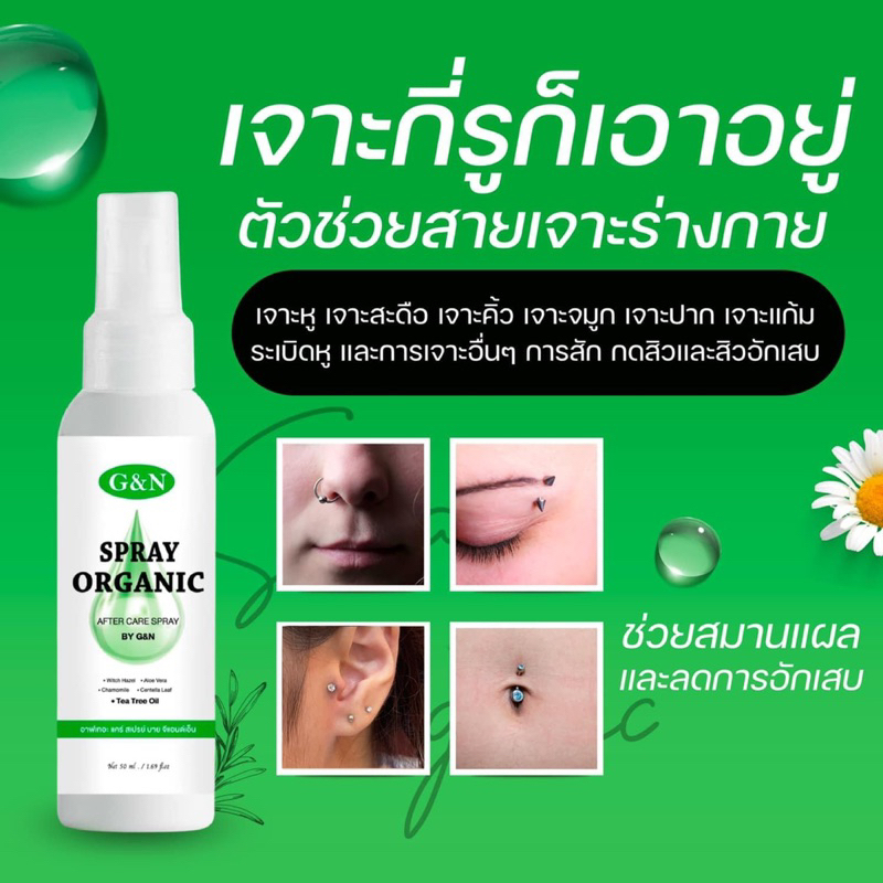 (ลงใหม่)สเปรย์ฆ่าเชื้อแผลเจาะร่างกาย ลดการอักเสบลดบั๊ม แผลสมานได้เร็วขึ้น ไม่แสบ 50mlขวดใหญ่