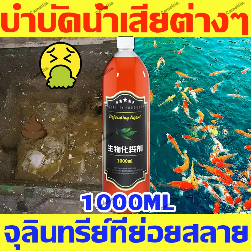 สูตรเข้มข้นสูง1000ML จุลินทรีย์บำบัดน้ำเสีย จุลินทรีย์กำจัดกลิ่น ของเสีย จุลินทรีย์ส้วม ย่อยสลายไขมันกลายเป็นน้ำใส