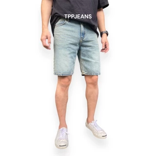 JEANSEXPRESS 28”-40”Shorts Jeans กางเกงยีนส์ขาสั้นชาย ทรงเหนือเข่า สีบลูฟอกซีด เป้าซิป รับชำระปลายทาง