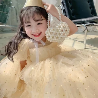 ชุดเดรสเด็กผู้หญิง ชุดเดรสแขนพัฟ เหมาะกับงานวันเกิด สําหรับเด็กผู้หญิง นุ่มสบายสบาย